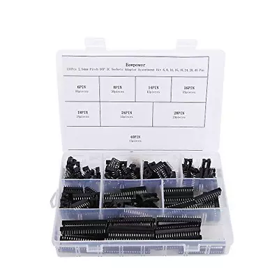 Eowpower 150Pcs 2.54mm Pitch DIP IC Sockets Adaptor Assortment Kit...  • $14.66