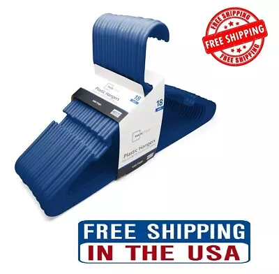 Mainstays Clothing Hangers 18 Pack Blue Durable Plastic Free Shipping • $5.50