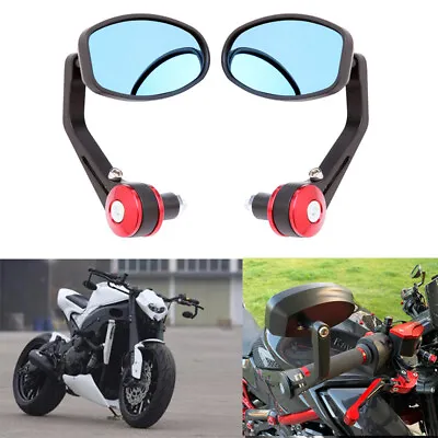 7/8  Handle Bar End Rearview Side Mirrors Motorcycle For Honda Ducati Universal • $25.75