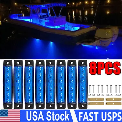 8Pcs Universal LED Marine Boat Lights Courtesy Light Deck Stern Transom Lamps • $12.25