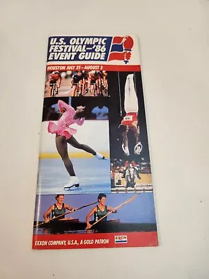 1986 U.S. Olympic Event Guide Houston Exxon Mobil Advertising And Map!  • $7.49