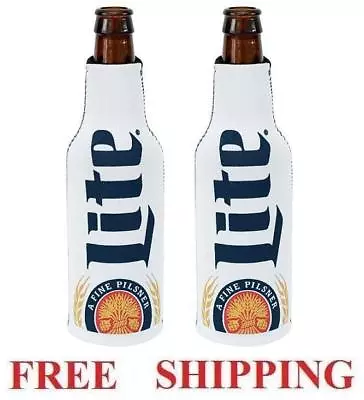 Miller Lite 2 Beer Bottle Coozie Coolie Huggie Koozie Cooler New • $14.97