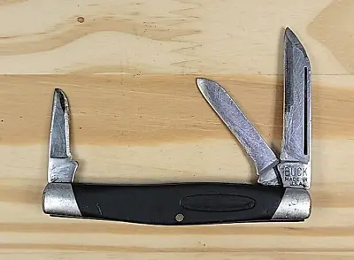 Vintage Buck Knife 301 Stockman 3 Blade Pocket Knife Missing Emblem READ!! • $19.89