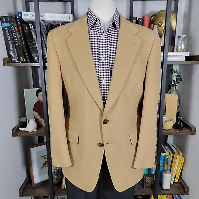 VTG Allen Solly Men's Flannel Sport Coat Blazer Two Button Beige 40R • $60