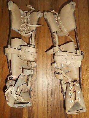 Vintage Polio Leather Medical Device Leg & Foot Brace Steampunk Child Children • $299.95