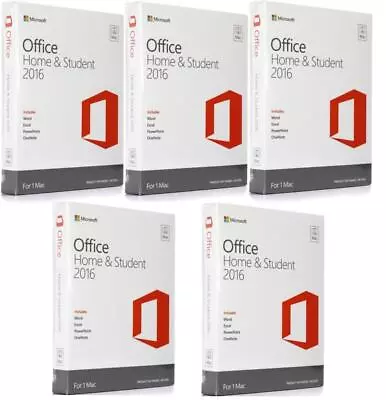 Microsoft Office Mac Home Student 2016 X 5 Units • $299.95