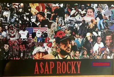 ASAP Rocky Collage Rap Hip Hop Poster 24 X 36 • $20.95