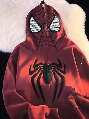 Mens Spiderman Zip Up Hoodie W/mask • $45