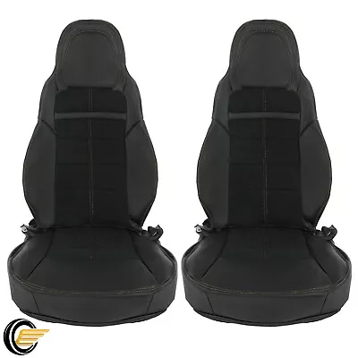 For 05-13 C6 Corvette Driver & Passenger Seat Covers W/Orange Stitching • $130.99