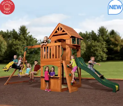 £879.99 • Buy Large Garden Playcentre Wooden Children Playhouse Outdoor Kids Swing Tree House