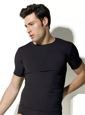 Crewneck Shirt For Man Half Sleeve IN Soft Microfibre Intimidea 200042 • $12.79