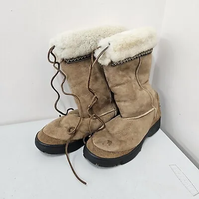 UGG Australia Ultimate Cuff Suede Sheepskin Boots Womens Size 8 5273 • $24.99