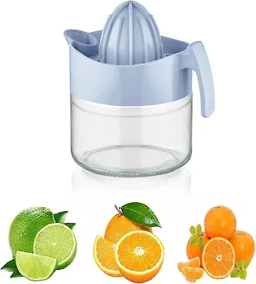 300ml Glass Fruit Juicer Lemon Lime Orange Citrus Squeezer Hand Press Manual • £7.99