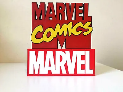 Marvel Comics Collectible Display Text Stand Ornamental Retro Logo Movies MCU • £14.49