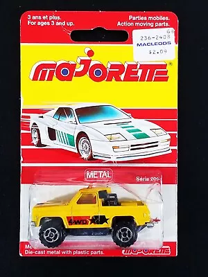 Majorette Chevy Blazer 4x4 Depanneuse / #228-291 / Yellow / Made In France • $71.95