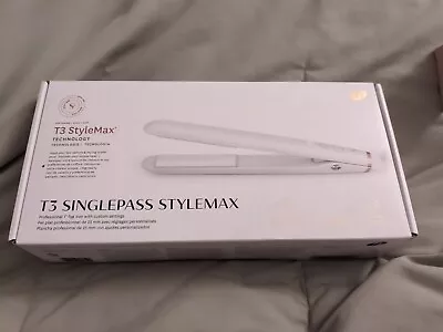 T3 - SinglePass StyleMax Professional 1  Flat Iron - White & Rose Gold - 77592 • $19.99