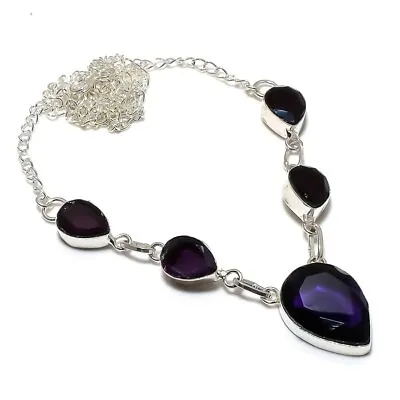 $2.25 • Buy Amethyst Gemstone 925 Silver Jewellery Necklace 18  L589