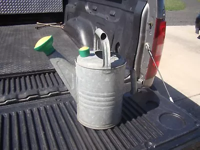 Vtg Galvanized Watering Can 8 Qt./ 2 Gallons W/ 2 Heads Very Nice • $64