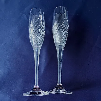 Mikasa “Tempest” Fluted 7 Oz. Champagne Glasses.  Beautiful Lead Crystal NEW! • $19.99