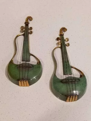 Vintage Violin Cello Musical Wall Pocket Vase • $60