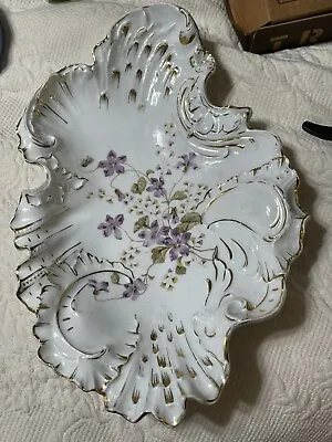 Beautiful Antique C.T. Carl Tielsch Germany Large Victorian Porcelain Bowl Lilac • $95