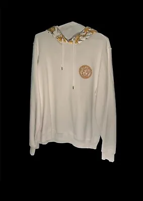 New  $1150 Versace Medusa Baroque Print Sweatshirt With Hoodie White 5XL 1003253 • $250