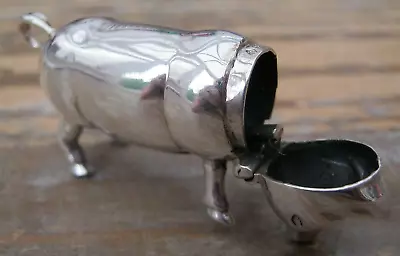 $100.60 • Buy Edwardian Style Birmingham Hallmarked Sterling Silver Pig Vesta Case Match Safe