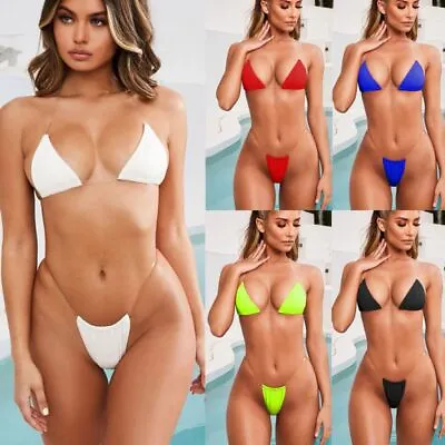 $4.81 • Buy Wire Free Bikini Biquini G-string Bra Set Sexy Lingerie Beachwear Swimsuit