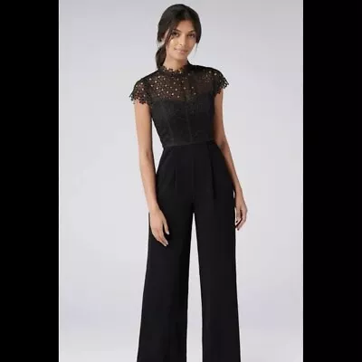 Forever New | NEW With Tags | Black Eloise Lace Bodice Jumpsuit | Size: 6-8 • $65