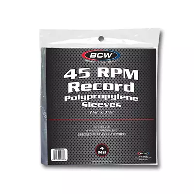 BCW 1-RSLV-45RPM-4ML Bcw 45 RPM Record Sleeves - 4 Ml • $10.94