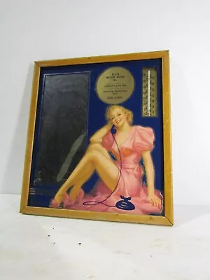8 X 9 1/4 Inch Elgin Machine Works Advertising Lady Thermometer Mirror • $28