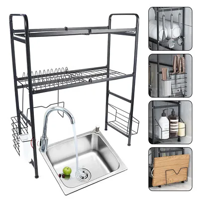 Over The Sink Dish Drying Rack 2 Tier Stainless Steel Above Sink Dish Rack Sink  • $44.10