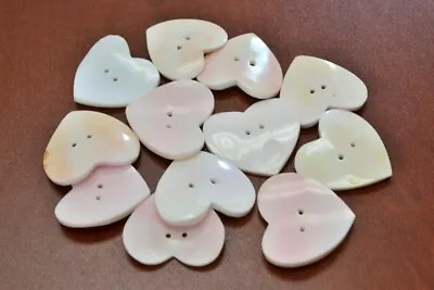 6 Pcs Pink Conch Concho Shell Heart Sewing Buttons 1 1/4  #2054 • $6