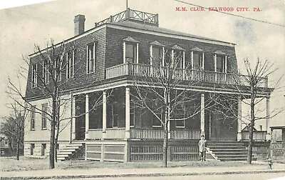 Vintage Postcard Ellwoood City PA M.M. Club Municipal Mens Lawrence County • $11.24