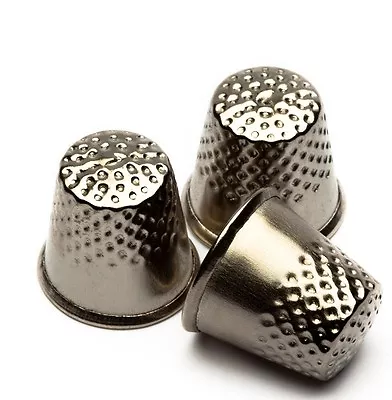 Metal Sewing Thimble (20 Pieces) All Steel Nickel Plated One Size Fits All (usa) • $12.99