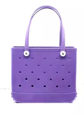 NWT Rubber Bag Purple Bogg Style Hole Waterproof 11x5x14 Silicone Beach Tote • $45