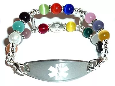 Breast Cancer Awareness Stretch Women's Medical Alert ID Replacement Bracelet • $14.99