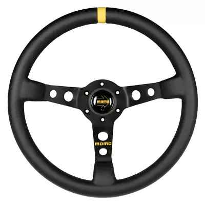 Momo MOD. 07 Steering Wheel - 350mm (Black Leather / Black Stitching) • $249