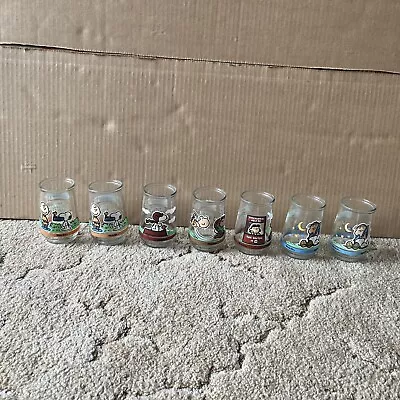 Lot Of 7 Assorted Welch’s Peanuts Snoopy Jelly Jars 5 Different  • $49.99