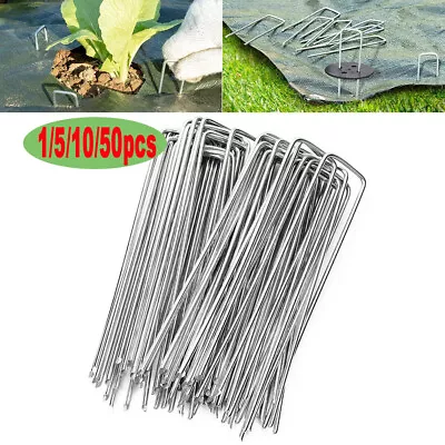 £5.78 • Buy 50X Heavy Duty Trampoline U-Shaped Metal Wind Stake Goal Pegs Tent Ground Anchor