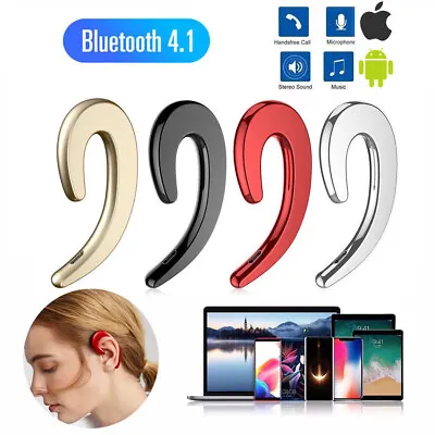Wireless Bluetooth Bone Conduction Headset Stereo Headphones Earphones Ear Hook • £6.99