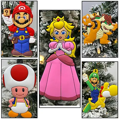 Super Mario Ornament 5 Piece Set - Brand New - Mario Christmas  Ornaments 5 Set • $24.99
