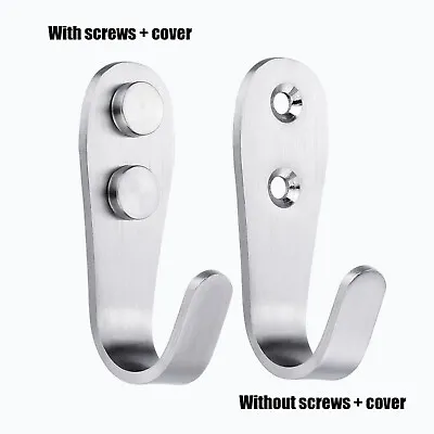 Towel Coat Heavy Duty Stainless Steel Door Wall J Hook Hanger Holder-LARGE&SMALL • $1.95