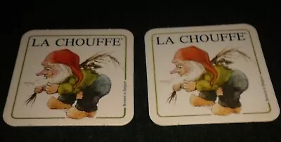 Lot Of 2 Different La Chouffe Midget Gnome Troll Vintage Beer Coasters • $9