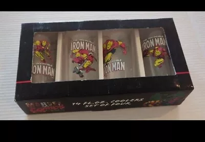 Marvel Comics Retro The Invincible Iron Man Pint Glass Cup Set 4 Pack • $14.99