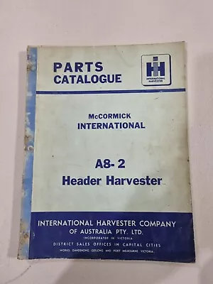 Parts Catalogue McCormick International A8-2 Header Harvester • $38