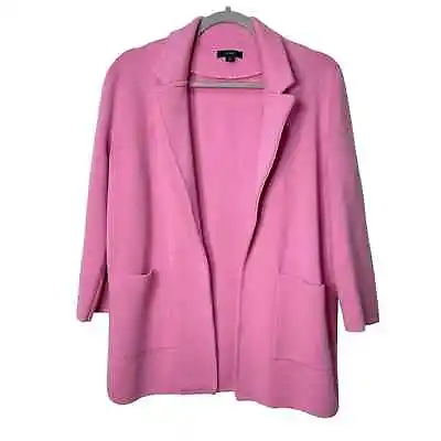 J. Crew | Women's Sophie Pink Open Front Sweater Blazer Jacket Merino Wool | XS • $50