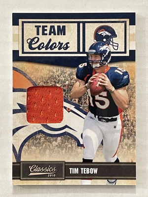 $0.99 • Buy 2010 Panini Classics Tim Tebow Team Colors #6 Patch Jersey Rookie 206/299 LOOK!!