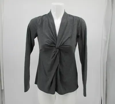 Eci New York Top Womens Size Small S W33xL23in Gray Long Sleeves Stretchy Blouse • $9.99