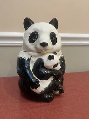 Otagiri Panda With Baby Cookie Jar Japan Rare Vintage • $24.99